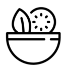 bowl with leaf and fruit