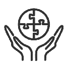 Hands holding puzzle